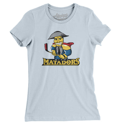 Miami Matadors Women's T-Shirt-Light Blue-Allegiant Goods Co. Vintage Sports Apparel