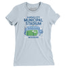 Kansas City Municipal Stadium Women's T-Shirt-Light Blue-Allegiant Goods Co. Vintage Sports Apparel