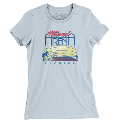 Miami Arena Women's T-Shirt-Light Blue-Allegiant Goods Co. Vintage Sports Apparel