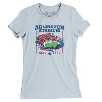 Arlington Stadium Women's T-Shirt-Light Blue-Allegiant Goods Co. Vintage Sports Apparel