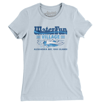 Waterfun Village Women's T-Shirt-Light Blue-Allegiant Goods Co. Vintage Sports Apparel
