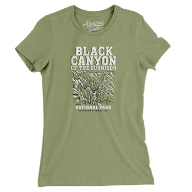 Black Canyon Of The Gunnison National Park Women's T-Shirt-Light Olive-Allegiant Goods Co. Vintage Sports Apparel