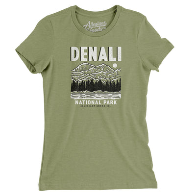 Denali National Park Women's T-Shirt-Light Olive-Allegiant Goods Co. Vintage Sports Apparel