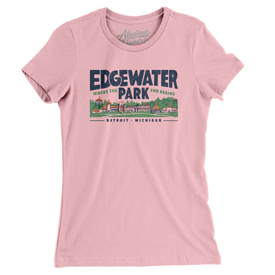 Edgewater Park Women's T-Shirt-Light Pink-Allegiant Goods Co. Vintage Sports Apparel