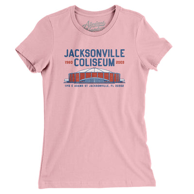 Jacksonville Coliseum Women's T-Shirt-Light Pink-Allegiant Goods Co. Vintage Sports Apparel
