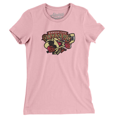 Kansas City Outlaws Women's T-Shirt-Light Pink-Allegiant Goods Co. Vintage Sports Apparel