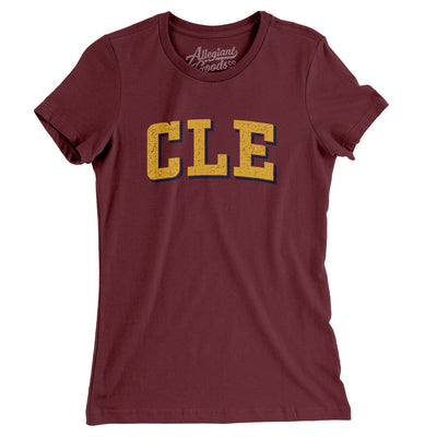 Cle Varsity Women's T-Shirt-Maroon-Allegiant Goods Co. Vintage Sports Apparel
