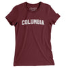 Columbia South Carolina Varsity Women's T-Shirt-Maroon-Allegiant Goods Co. Vintage Sports Apparel