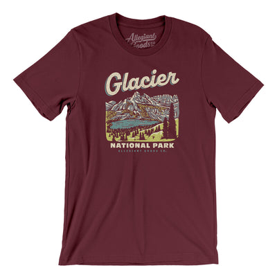 Glacier National Park Men/Unisex T-Shirt-Maroon-Allegiant Goods Co. Vintage Sports Apparel