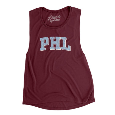Phl Varsity Women's Flowey Scoopneck Muscle Tank-Maroon-Allegiant Goods Co. Vintage Sports Apparel