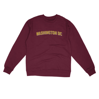 Washington Dc Varsity Midweight Crewneck Sweatshirt-Maroon-Allegiant Goods Co. Vintage Sports Apparel