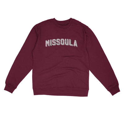 Missoula Varsity Midweight Crewneck Sweatshirt-Maroon-Allegiant Goods Co. Vintage Sports Apparel