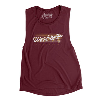 Washington Retro Women's Flowey Scoopneck Muscle Tank-Allegiant Goods Co. Vintage Sports Apparel