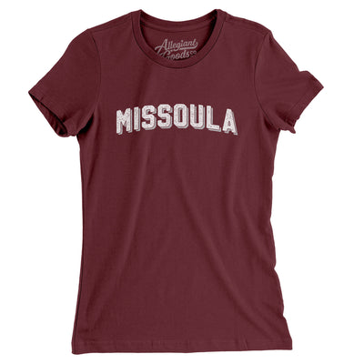 Missoula Varsity Women's T-Shirt-Maroon-Allegiant Goods Co. Vintage Sports Apparel