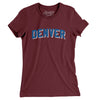 Denver Varsity Women's T-Shirt-Maroon-Allegiant Goods Co. Vintage Sports Apparel