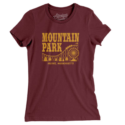 Mountain Park Amusement Park Women's T-Shirt-Maroon-Allegiant Goods Co. Vintage Sports Apparel