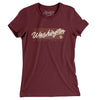 Washington Retro Women's T-Shirt-Maroon-Allegiant Goods Co. Vintage Sports Apparel