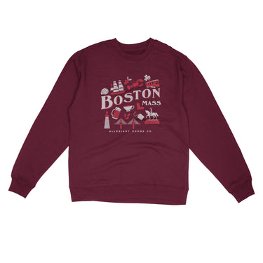 Boston Things Midweight Crewneck Sweatshirt-Allegiant Goods Co. Vintage Sports Apparel