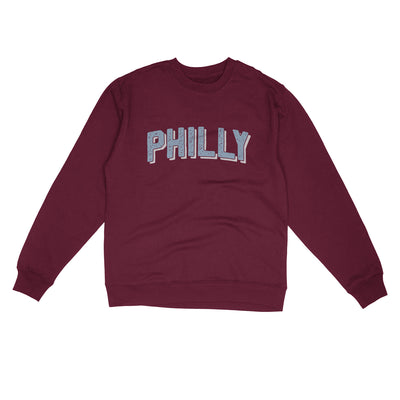 Philly Varsity Midweight Crewneck Sweatshirt-Maroon-Allegiant Goods Co. Vintage Sports Apparel