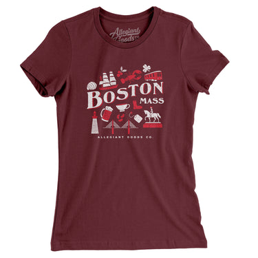 Boston Things Women's T-Shirt-Allegiant Goods Co. Vintage Sports Apparel