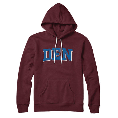 Den Varsity Hoodie-Maroon-Allegiant Goods Co. Vintage Sports Apparel