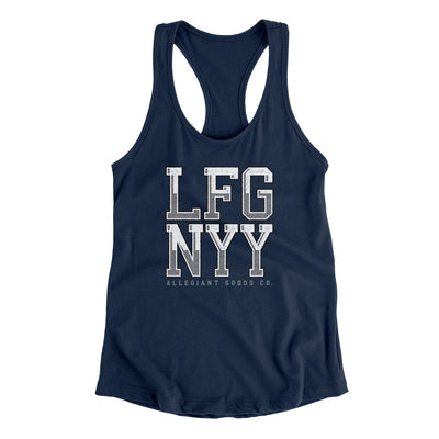 Lfg Nyy Women's Racerback Tank-Midnight Navy-Allegiant Goods Co. Vintage Sports Apparel