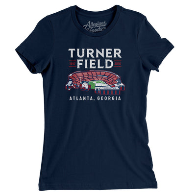 Turner Field Women's T-Shirt-Midnight Navy-Allegiant Goods Co. Vintage Sports Apparel