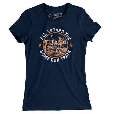 All Aboard The Houston Home Run Train Women's T-Shirt-Midnight Navy-Allegiant Goods Co. Vintage Sports Apparel