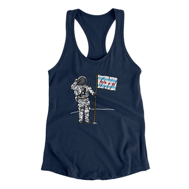 Chicago Flag Moonman Women's Racerback Tank-Allegiant Goods Co. Vintage Sports Apparel