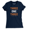 Detroit 313 Area Code Women's T-Shirt-Midnight Navy-Allegiant Goods Co. Vintage Sports Apparel