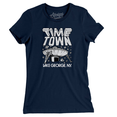 Lake George Time Town Women's T-Shirt-Midnight Navy-Allegiant Goods Co. Vintage Sports Apparel