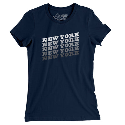 New York Vintage Repeat Women's T-Shirt-Midnight Navy-Allegiant Goods Co. Vintage Sports Apparel