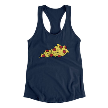 Kentucky Pizza State Women's Racerback Tank-Midnight Navy-Allegiant Goods Co. Vintage Sports Apparel