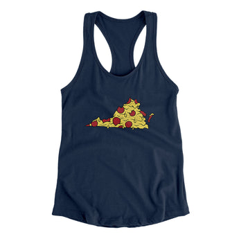 Virginia Pizza State Women's Racerback Tank-Allegiant Goods Co. Vintage Sports Apparel