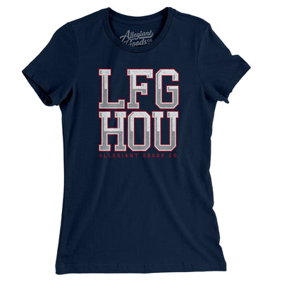 Lfg Hou Women's T-Shirt-Midnight Navy-Allegiant Goods Co. Vintage Sports Apparel