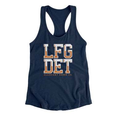 Lfg Det Women's Racerback Tank-Allegiant Goods Co. Vintage Sports Apparel