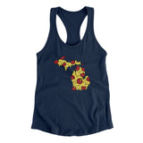 Michigan Pizza State Women's Racerback Tank-Allegiant Goods Co. Vintage Sports Apparel