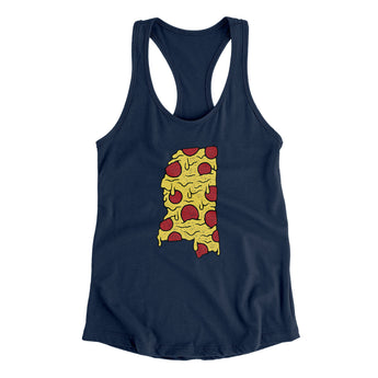 Mississippi Pizza State Women's Racerback Tank-Allegiant Goods Co. Vintage Sports Apparel