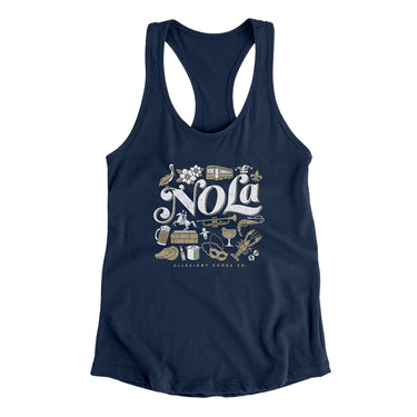 Nola Things Women's Racerback Tank-Midnight Navy-Allegiant Goods Co. Vintage Sports Apparel