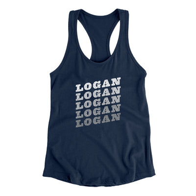Logan Vintage Repeat Women's Racerback Tank-Midnight Navy-Allegiant Goods Co. Vintage Sports Apparel