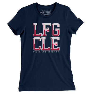 Lfg Cle Women's T-Shirt-Midnight Navy-Allegiant Goods Co. Vintage Sports Apparel