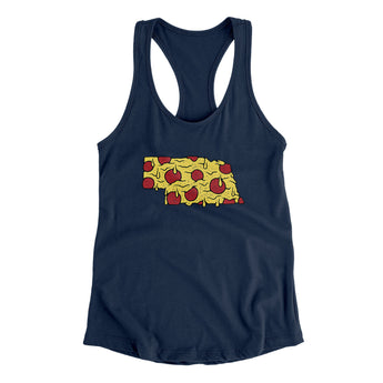 Nebraska Pizza State Women's Racerback Tank-Allegiant Goods Co. Vintage Sports Apparel