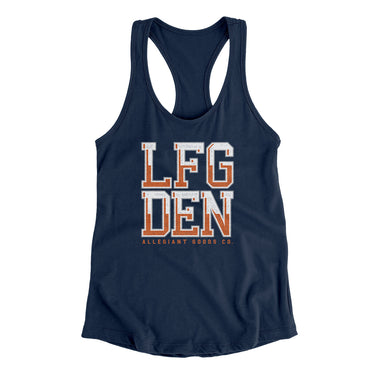 Lfg Den Women's Racerback Tank-Allegiant Goods Co. Vintage Sports Apparel