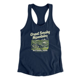 Great Smoky Mountains National Park Women's Racerback Tank-Midnight Navy-Allegiant Goods Co. Vintage Sports Apparel