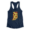 Indiana Pizza State Women's Racerback Tank-Midnight Navy-Allegiant Goods Co. Vintage Sports Apparel
