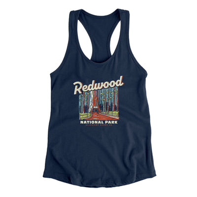 Redwood National Park Women's Racerback Tank-Midnight Navy-Allegiant Goods Co. Vintage Sports Apparel