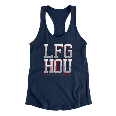 Lfg Hou Women's Racerback Tank-Allegiant Goods Co. Vintage Sports Apparel