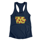 Iowa Pizza State Women's Racerback Tank-Midnight Navy-Allegiant Goods Co. Vintage Sports Apparel