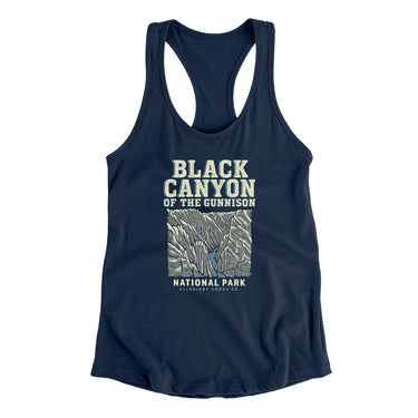 Black Canyon Of The Gunnison National Park Women's Racerback Tank-Midnight Navy-Allegiant Goods Co. Vintage Sports Apparel