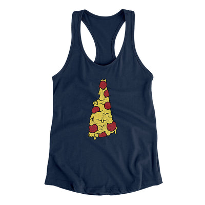 New Hampshire Pizza State Women's Racerback Tank-Midnight Navy-Allegiant Goods Co. Vintage Sports Apparel